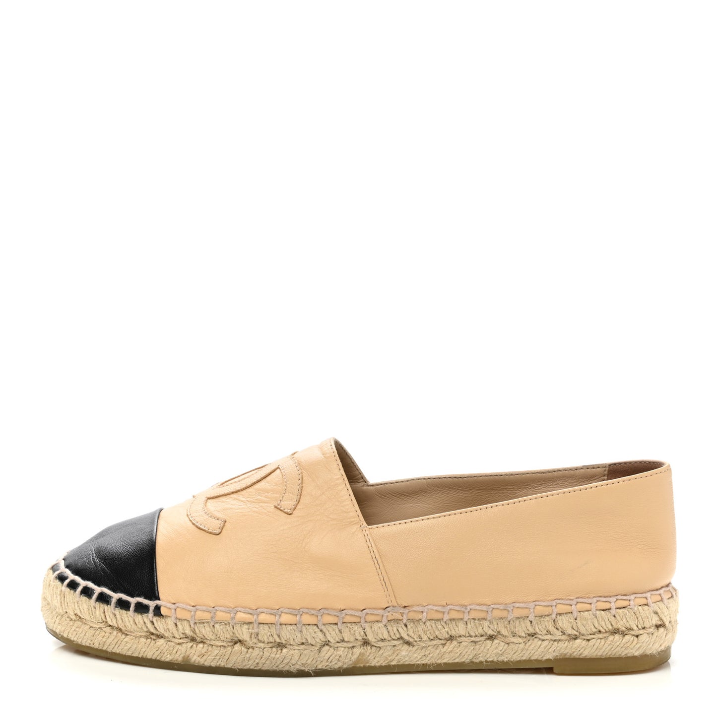 Lambskin CC Espadrilles 37 Beige Black