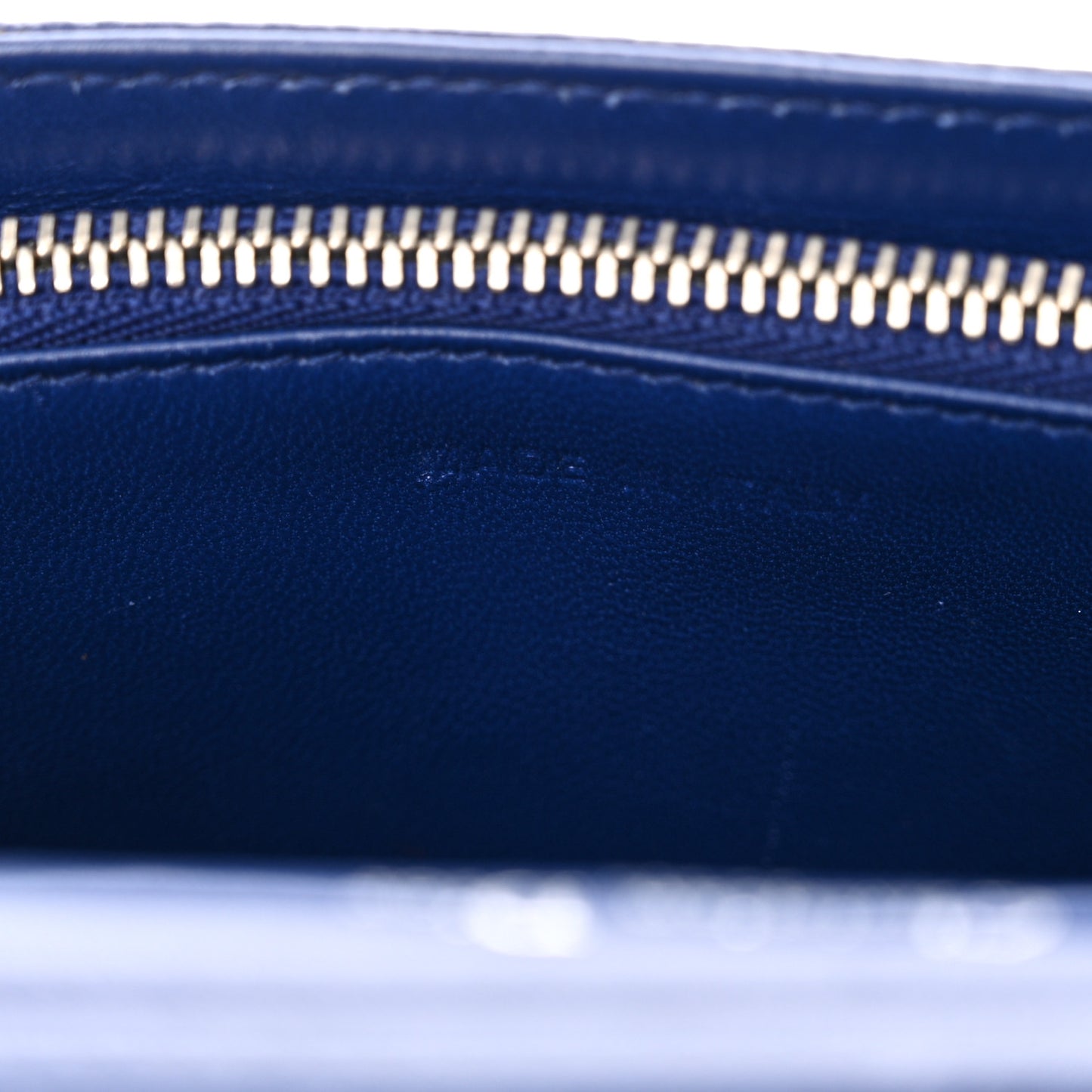 Grained Calfskin Diorama Wallet on Chain Pouch Blue