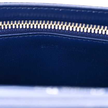 Christian Dior Grained Calfskin Diorama Wallet on Chain Pouch Blue 7 of 13