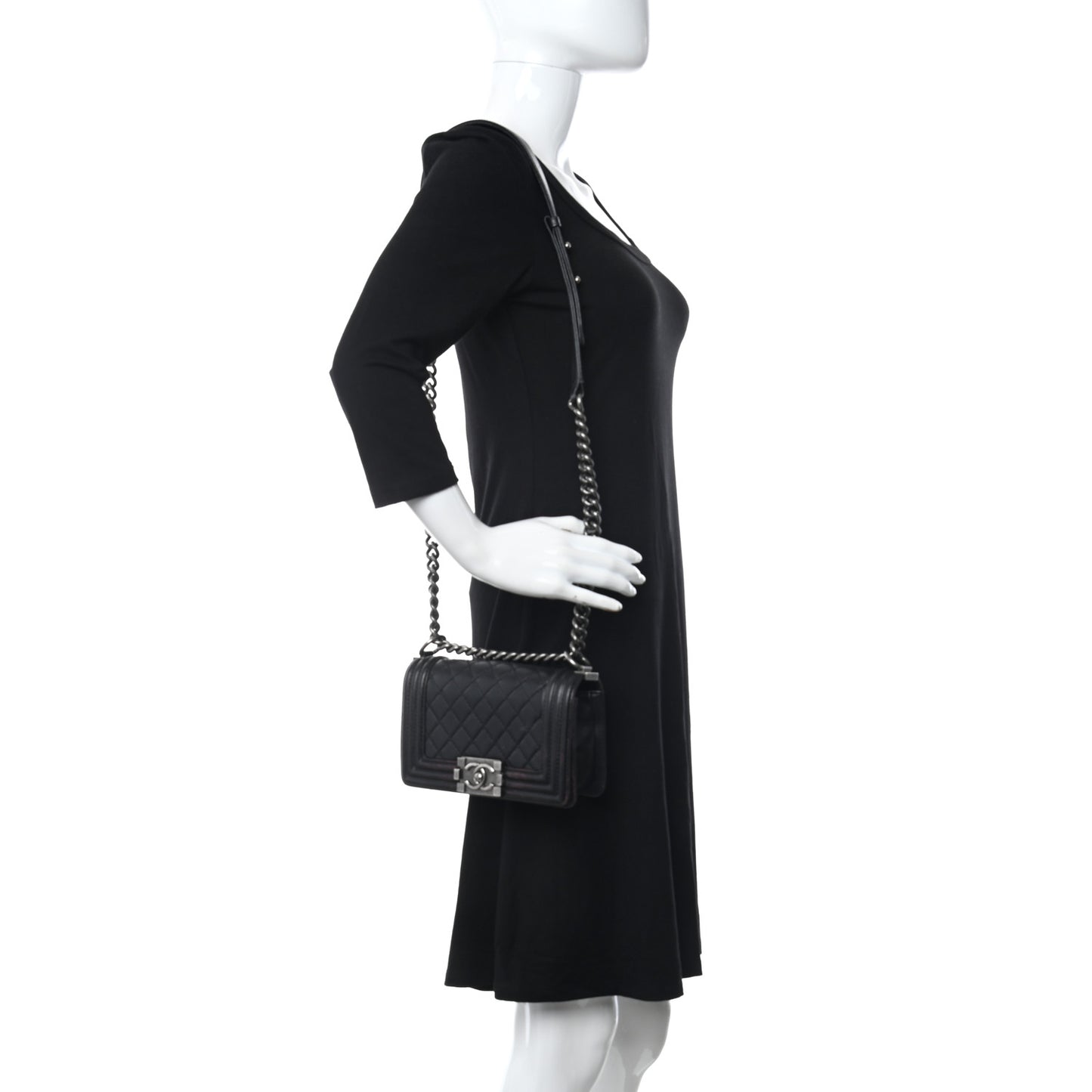 Lambskin Quilted Small Boy Flap Black