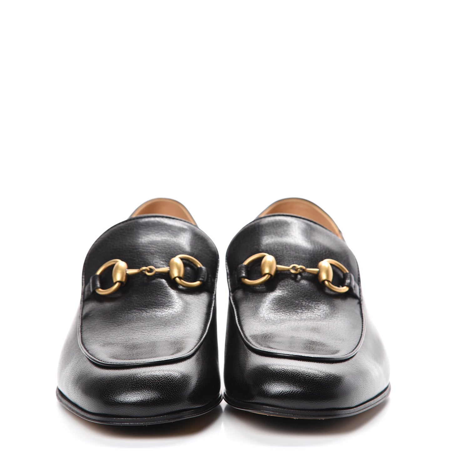 Goatskin Womens Horsebit Mid-Heel Loafers 39 Black