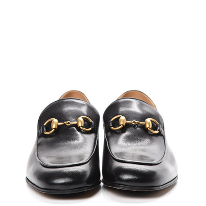 Gucci Goatskin Womens Horsebit Mid-Heel Loafers 39 Black 2 of 7