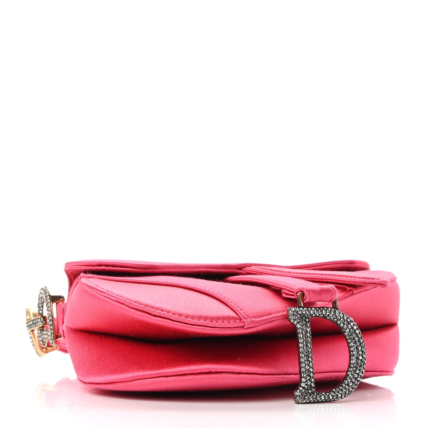 Christian Dior Satin Crystal Mini Saddle Bag Light Shock 4 of 8