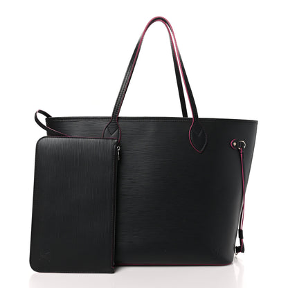 Louis Vuitton Epi Neverfull MM Black Hot Pink 3 of 11