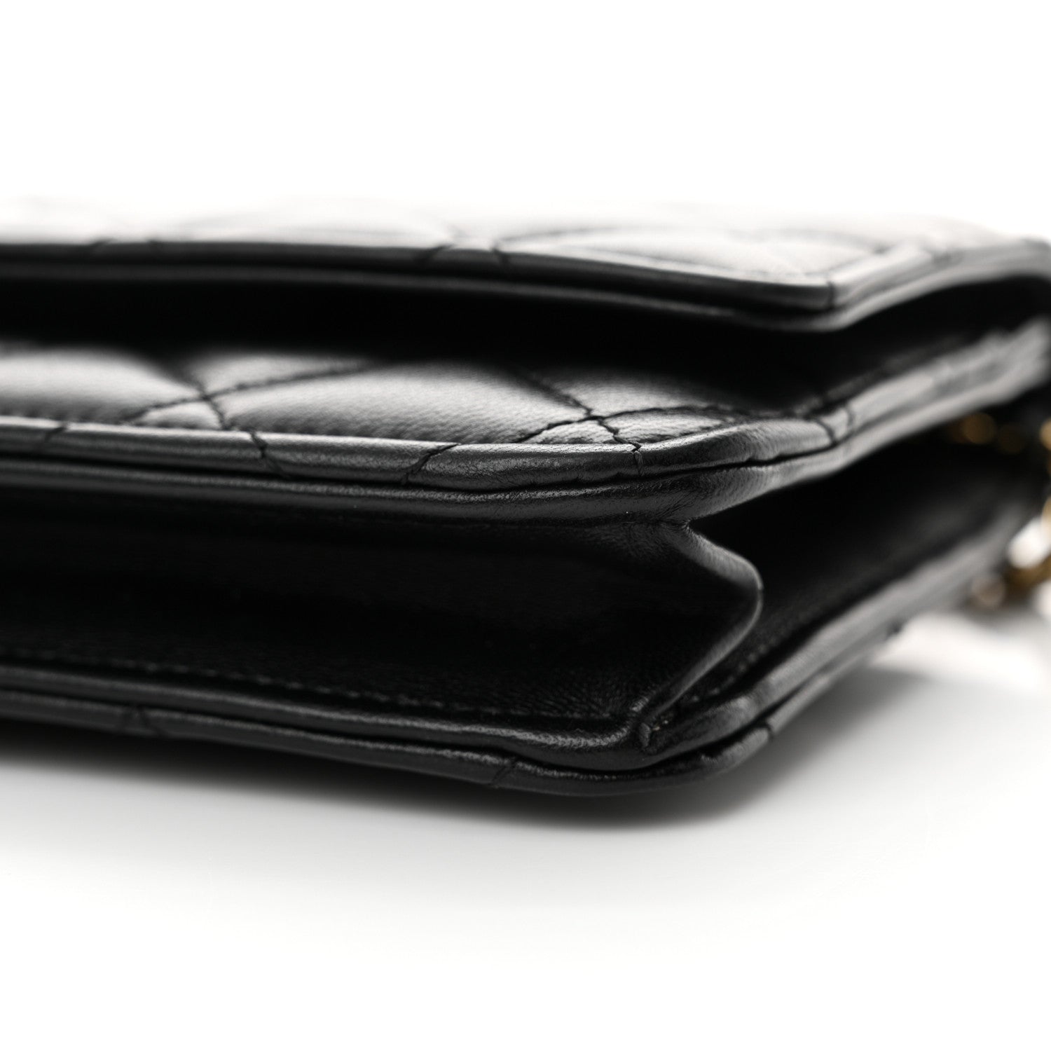 Chanel Lambskin Quilted Wallet On Chain WOC Black 11 of 12