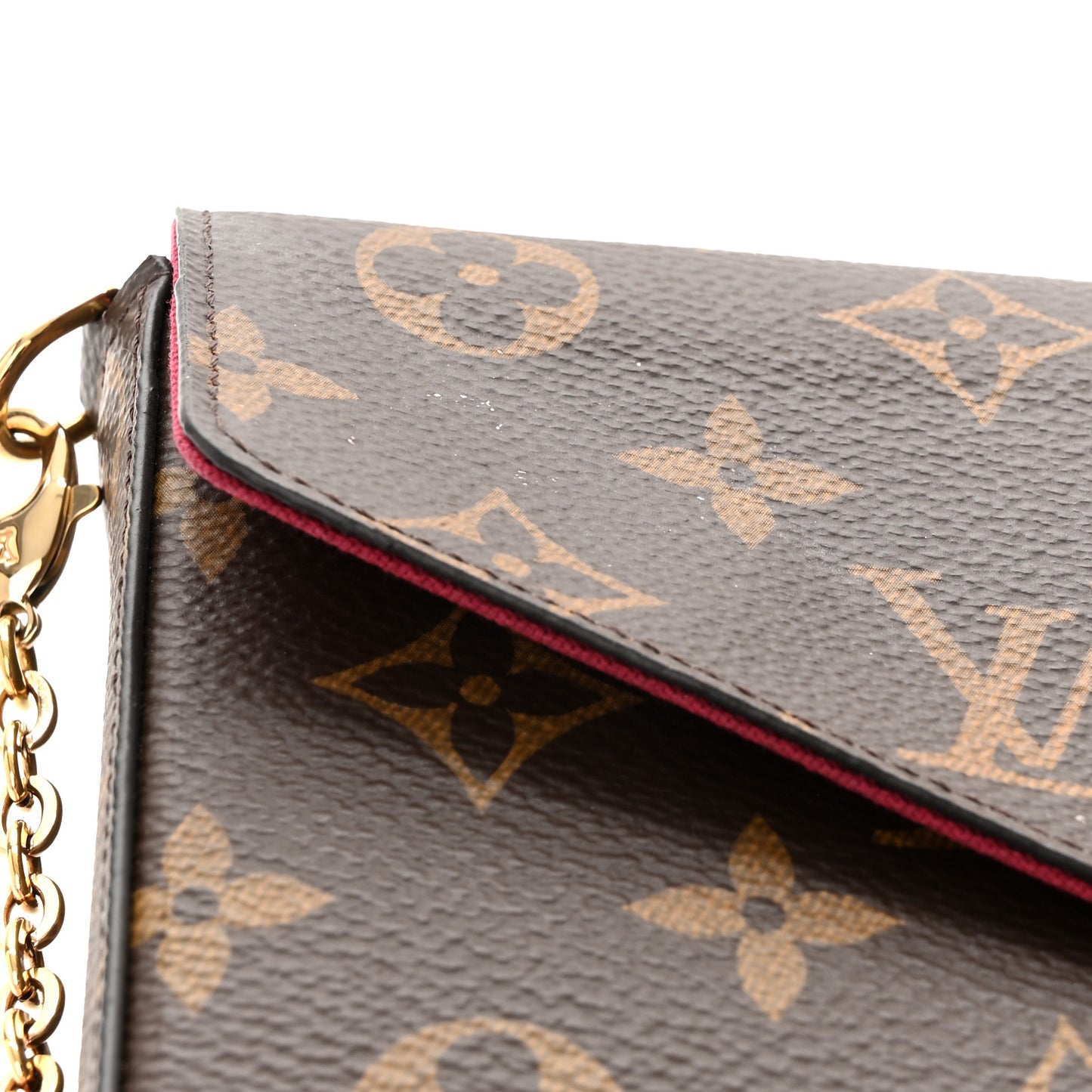 Monogram Pochette Felicie Chain Wallet Fuchsia
