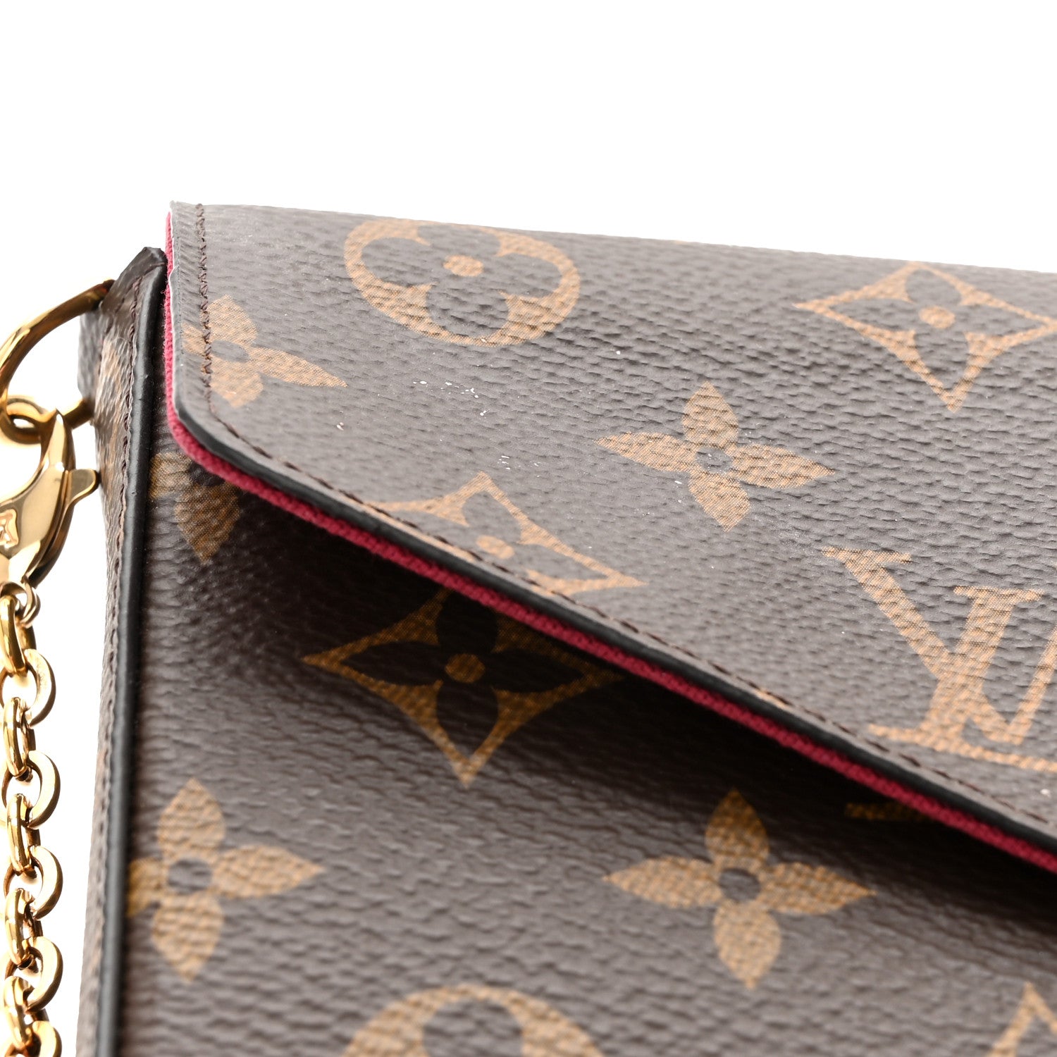 Louis Vuitton Monogram Pochette Felicie Chain Wallet Fuchsia 11 of 12