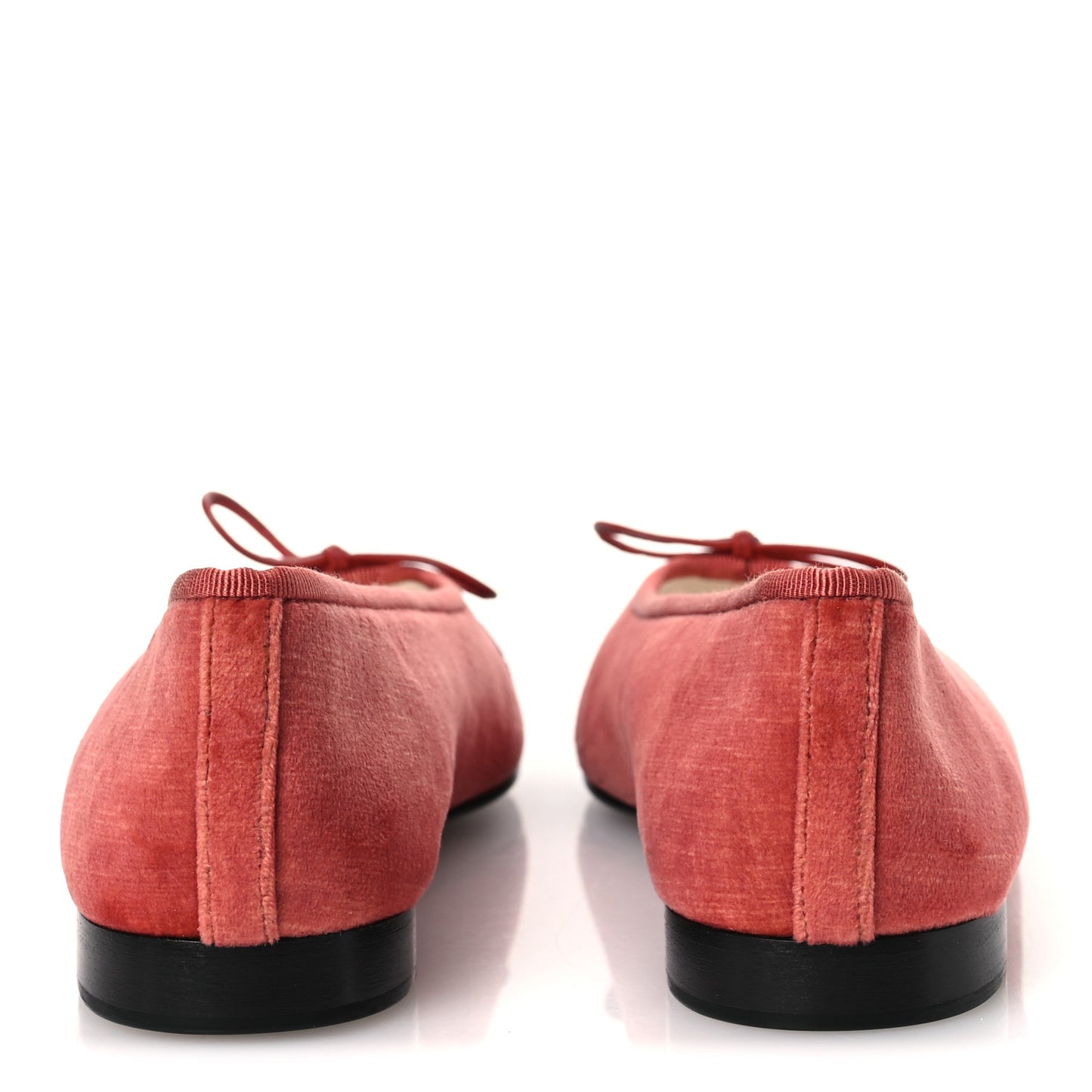 Velvet Cap Toe CC Ballerina Flats 36.5 Dark Pink Black