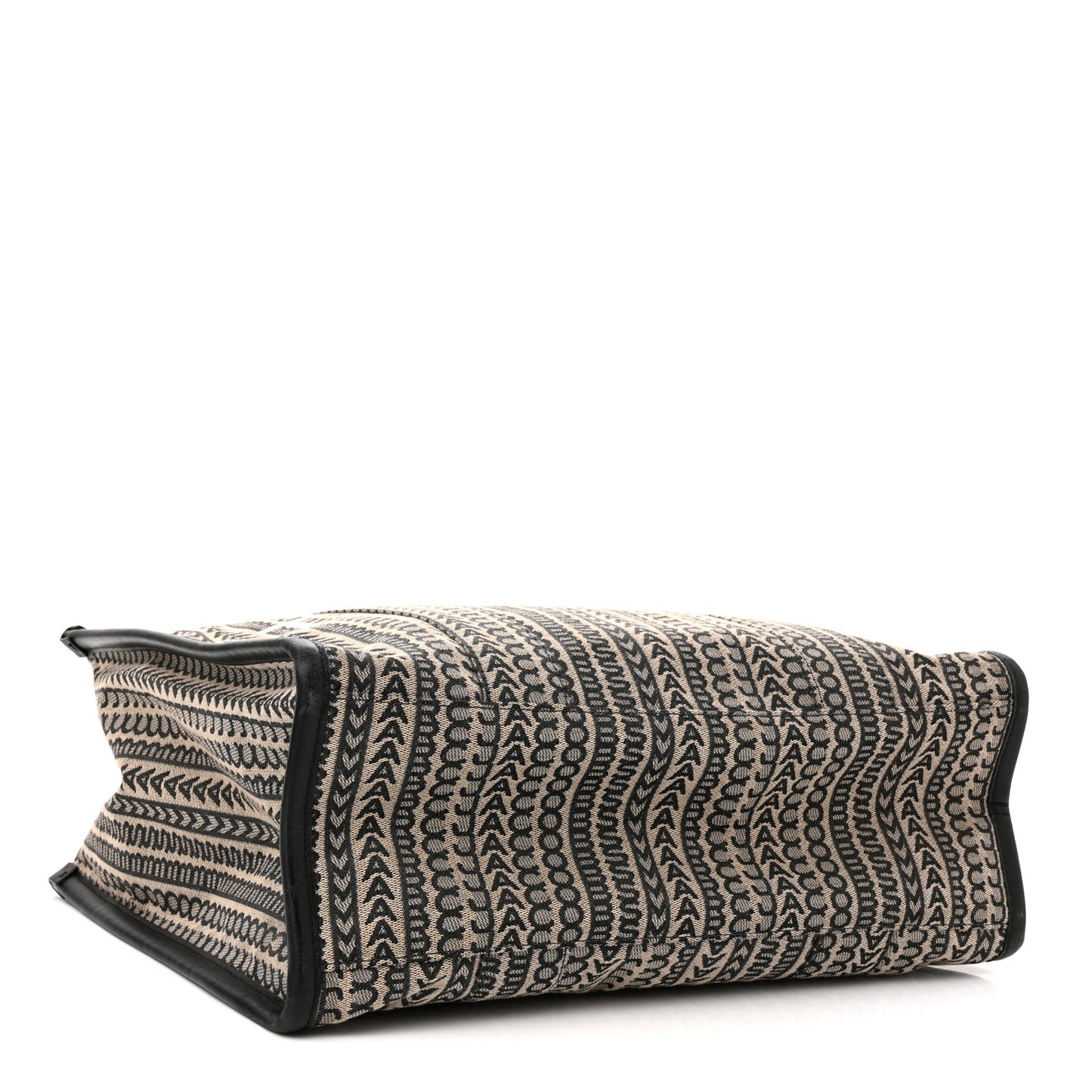 Cotton Jacquard Monogram Large The Traveler Tote Bag Beige Multicolor