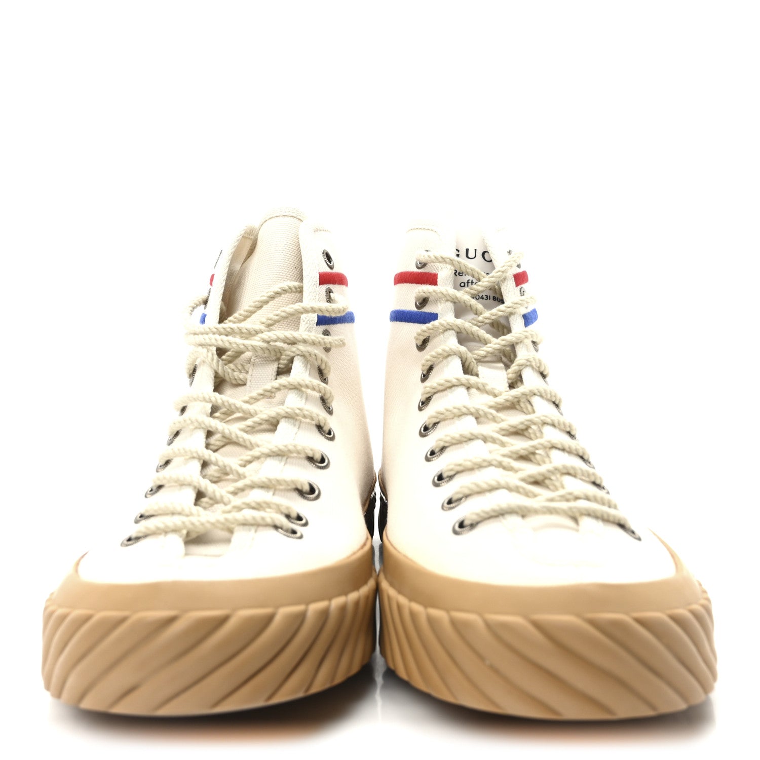 Gucci Canvas Interlocking G Mens High Top Sneakers 8.5 Mystic White 3 of 9