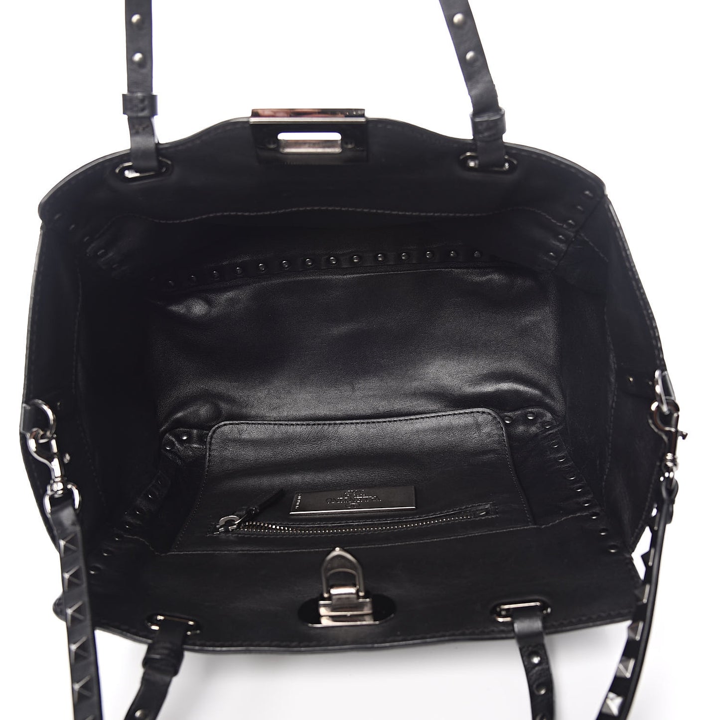 Vitello Small Rockstud Tote Black