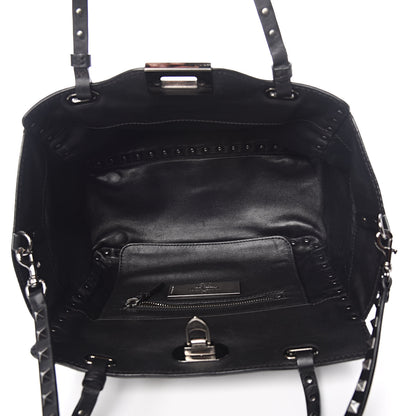 Valentino Garavani Vitello Small Rockstud Tote Black 6 of 16