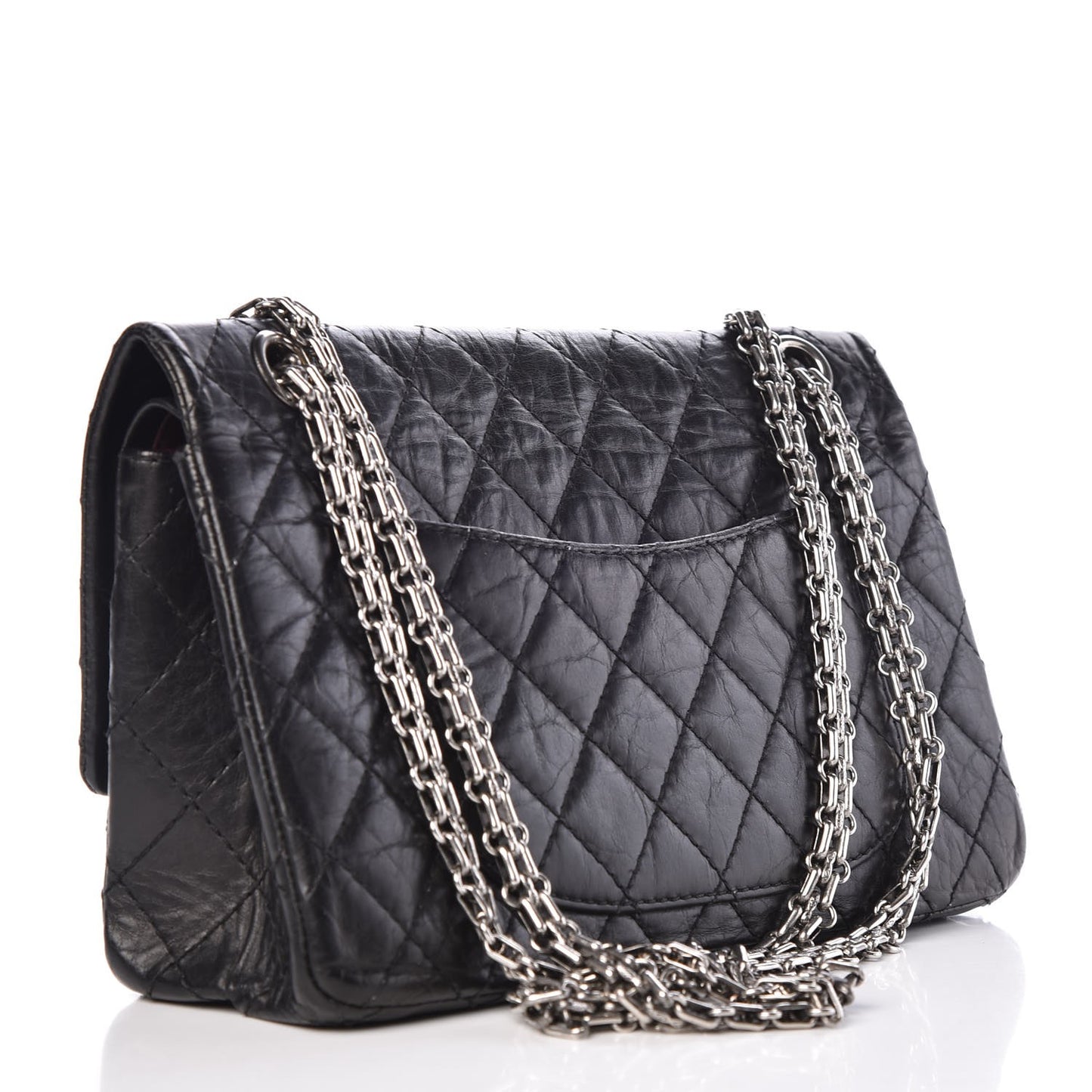 Aged Calfskin Quilted 2.55 Reissue 225 Flap Black