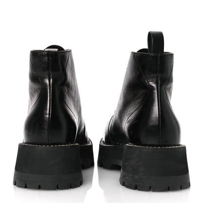 Jimmy Choo Calfskin Crystal Embellished Colby Combat Boots 39.5 Black 6 of 13