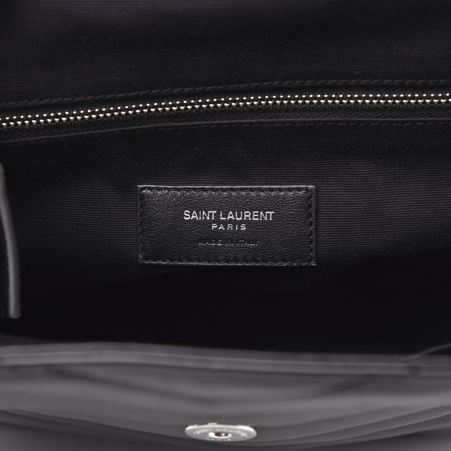 Calfskin Y Quilted Monogram Medium Loulou Backpack Black