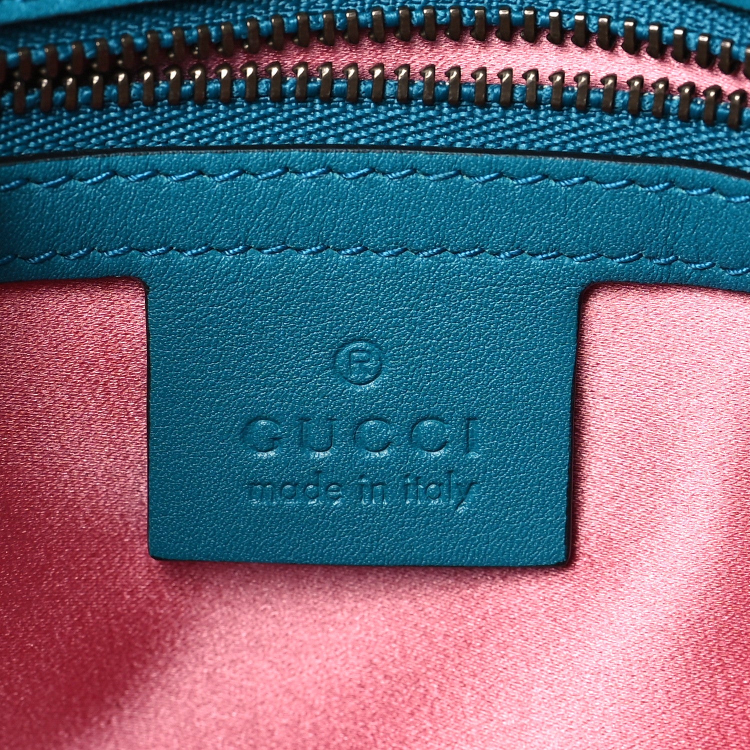 Gucci Velvet Matelasse Small GG Marmont Shoulder Bag Pavone Cyan 6 of 9