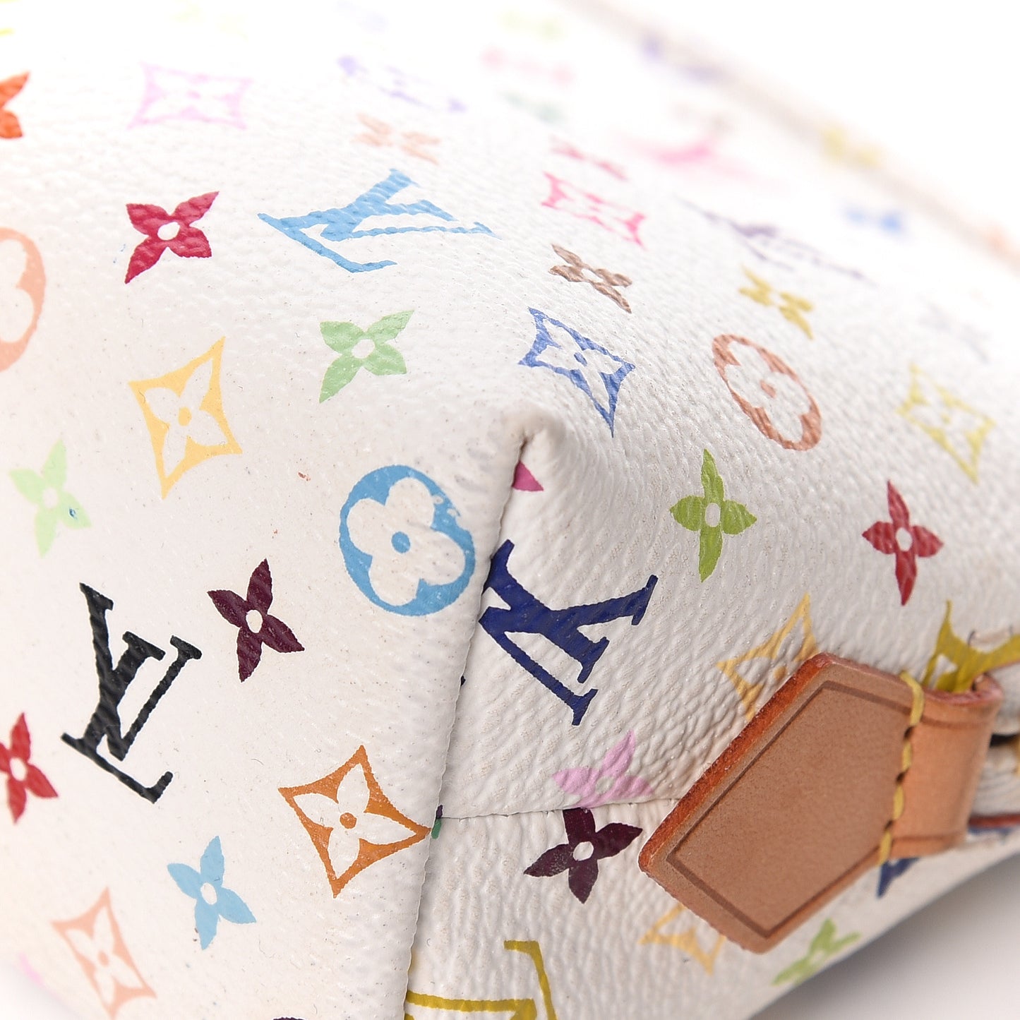 Monogram Multicolor Cosmetic Pouch White Litchi