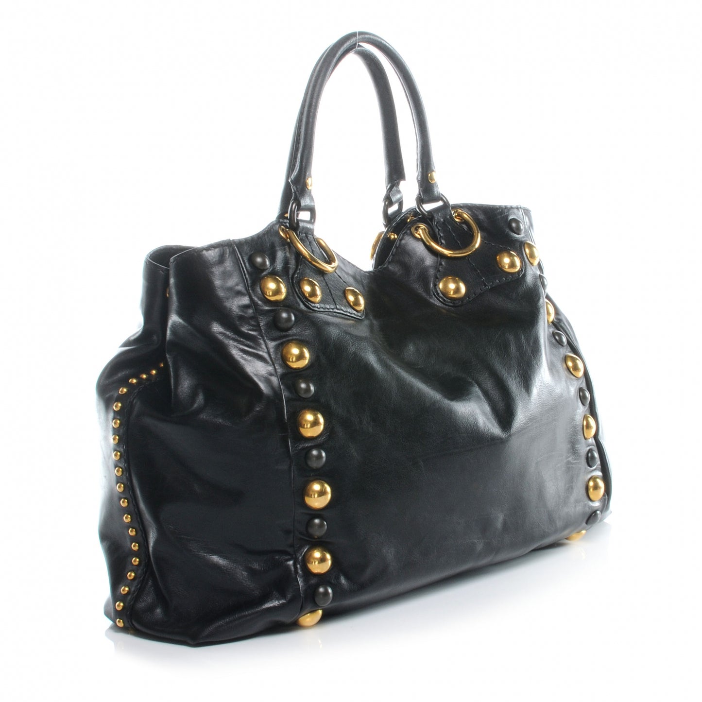 Leather Suede Fringe Large Babouska Tote Black