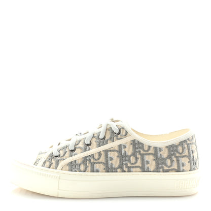 Christian Dior Canvas Oblique Walk'N'Dior Low Top Sneakers 38 Grey Stone 1 of 11