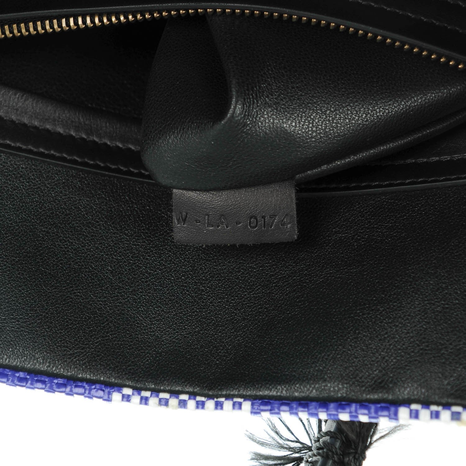Celine Gingham Woven Medium Phantom Luggage Cobalt 7 of 8