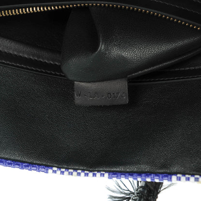 Celine Gingham Woven Medium Phantom Luggage Cobalt 7 of 8
