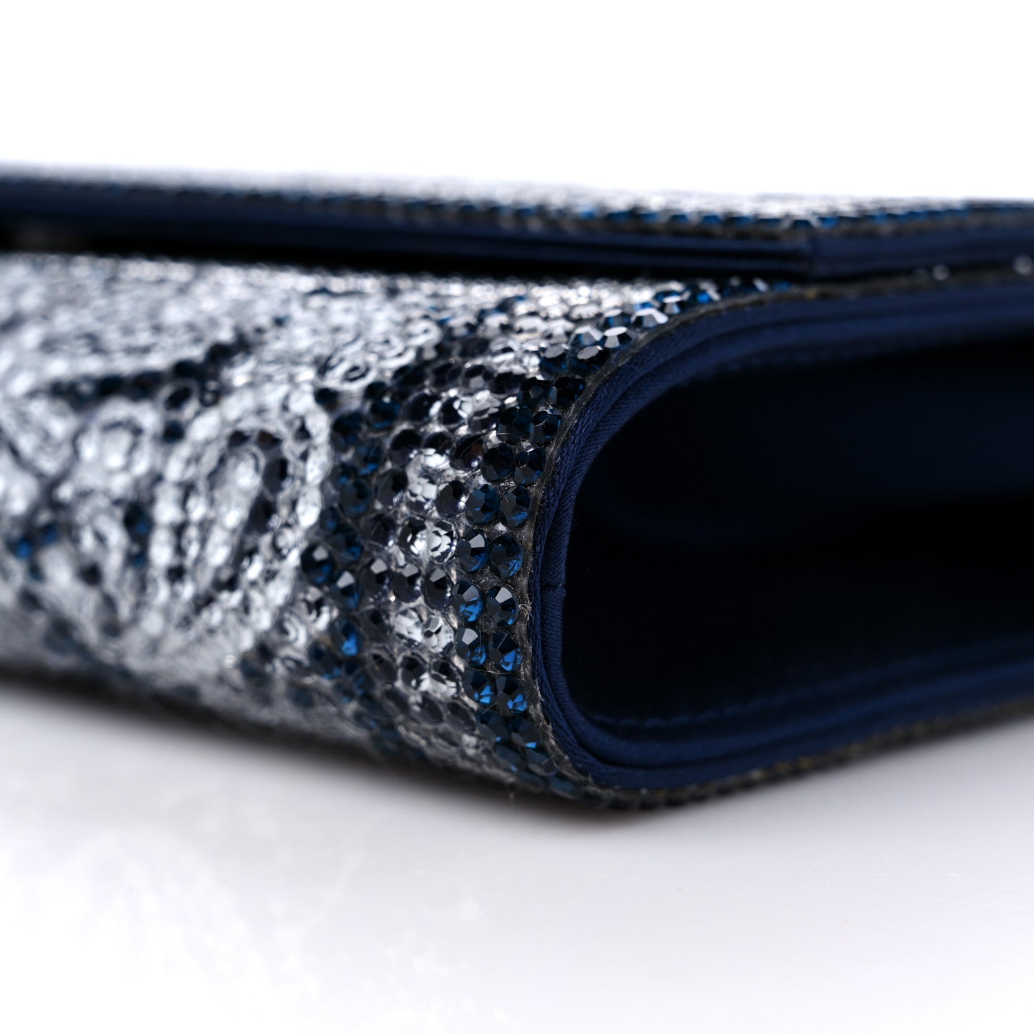 Judith Leiber Swarovski Crystal Bandana Clutch Blue White 8 of 9
