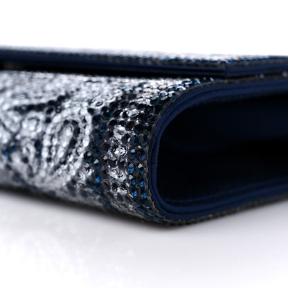 Judith Leiber Swarovski Crystal Bandana Clutch Blue White 8 of 9