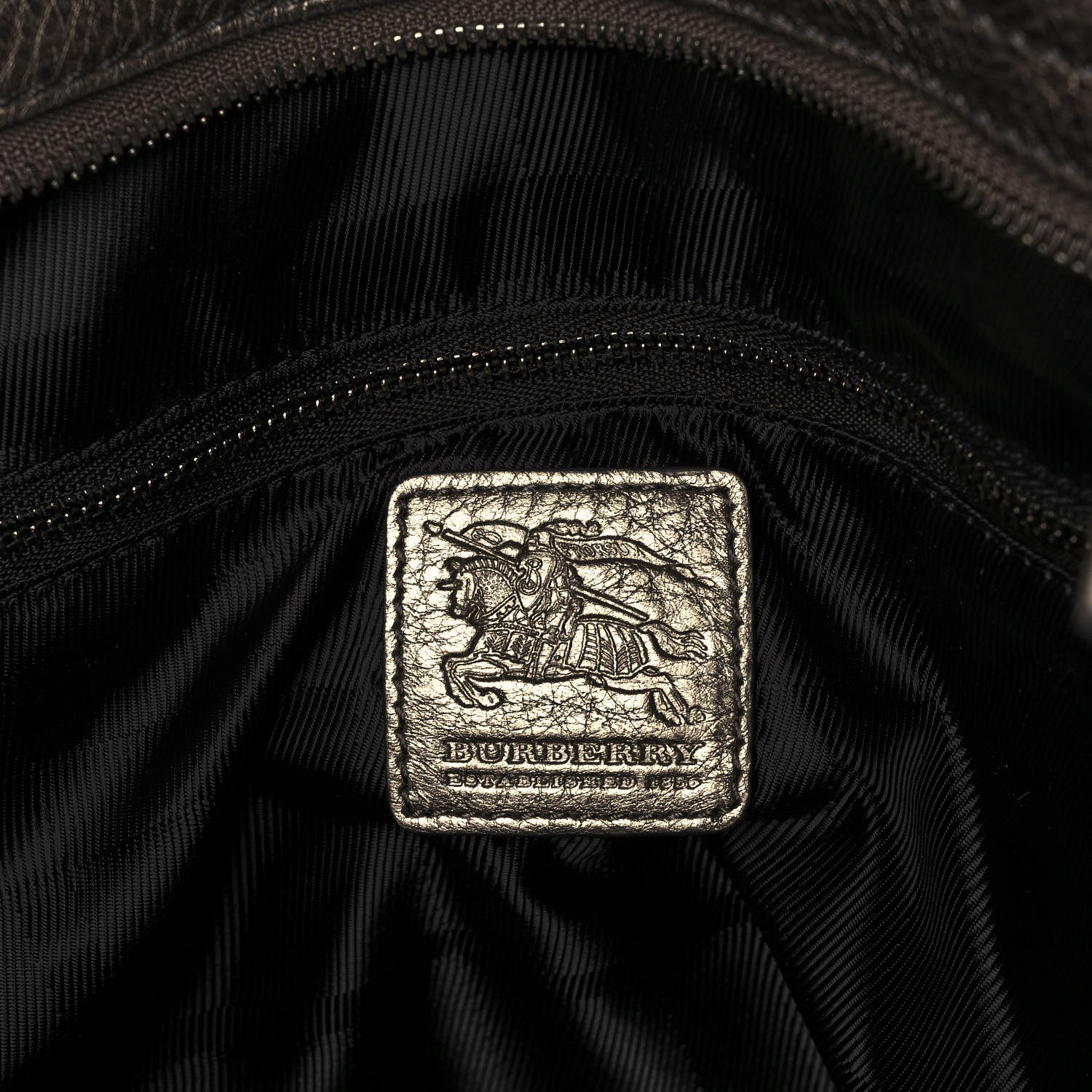 Burberry Metallic Calfskin House Check Tote Pewter 6 of 12