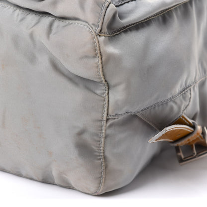 Prada Nylon Vela Patent Backpack Argento 8 of 8