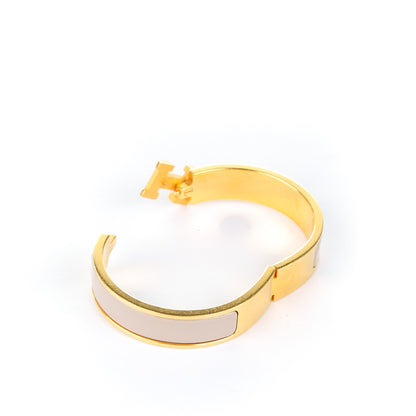 Hermes Enamel Narrow Clic Clac H Bracelet PM Etoupe 4 of 4
