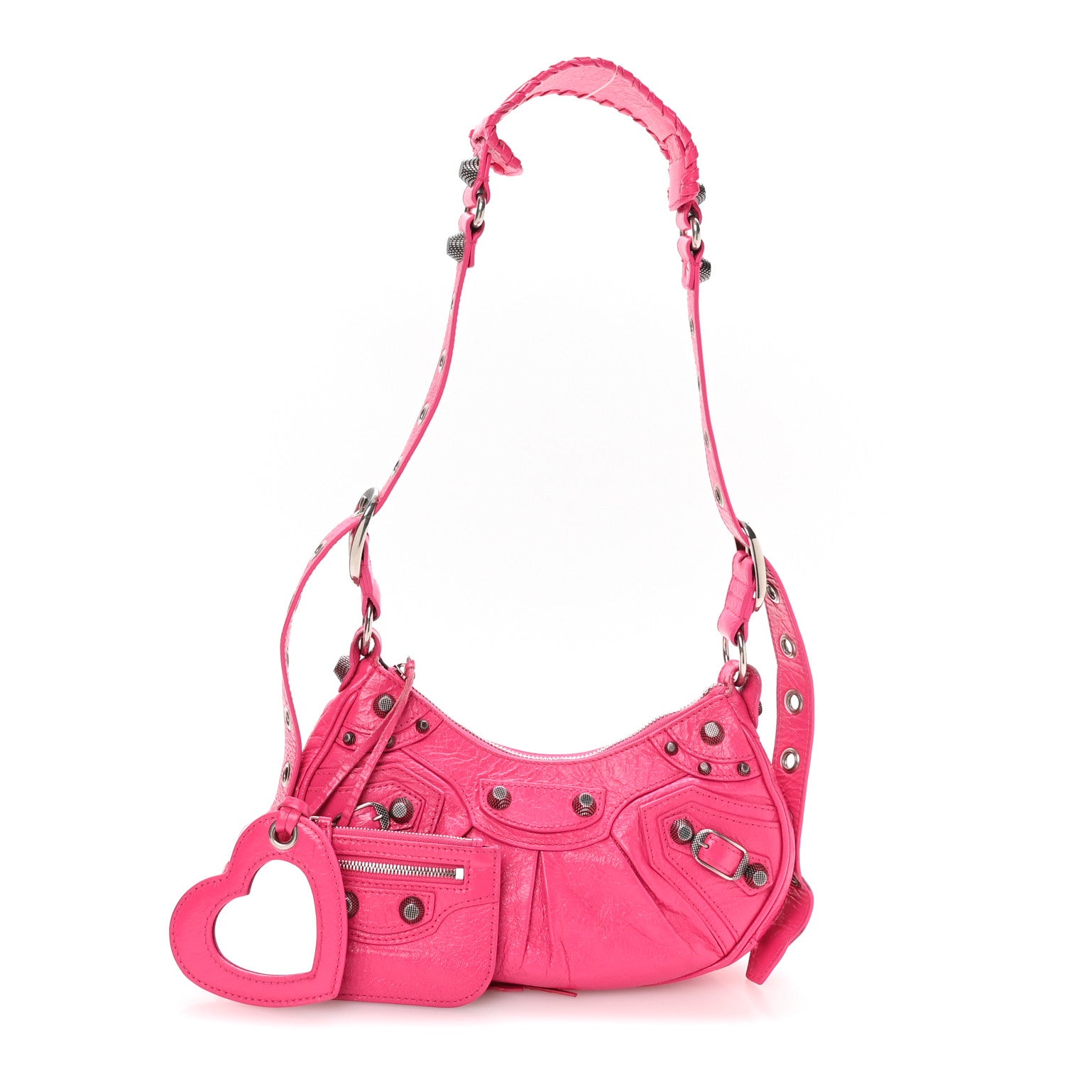 Balenciaga Agneau Arena Le Cagole Shoulder Bag XS Hot Pink 2 of 10