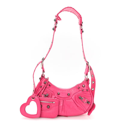 Balenciaga Agneau Arena Le Cagole Shoulder Bag XS Hot Pink 2 of 10