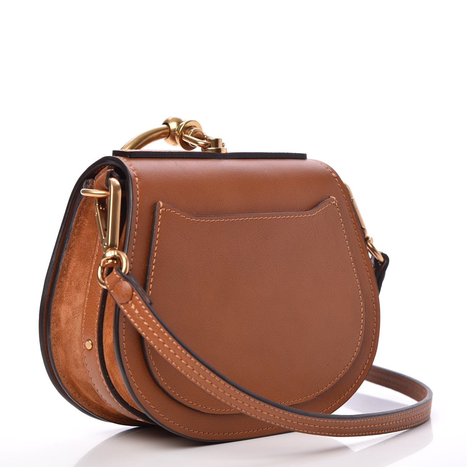 Chloe Calfskin Suede Small Nile Bracelet Bag Caramel 4 of 8