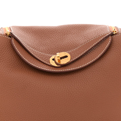 Hermes Taurillon Clemence Lindy 26 Gold 8 of 11