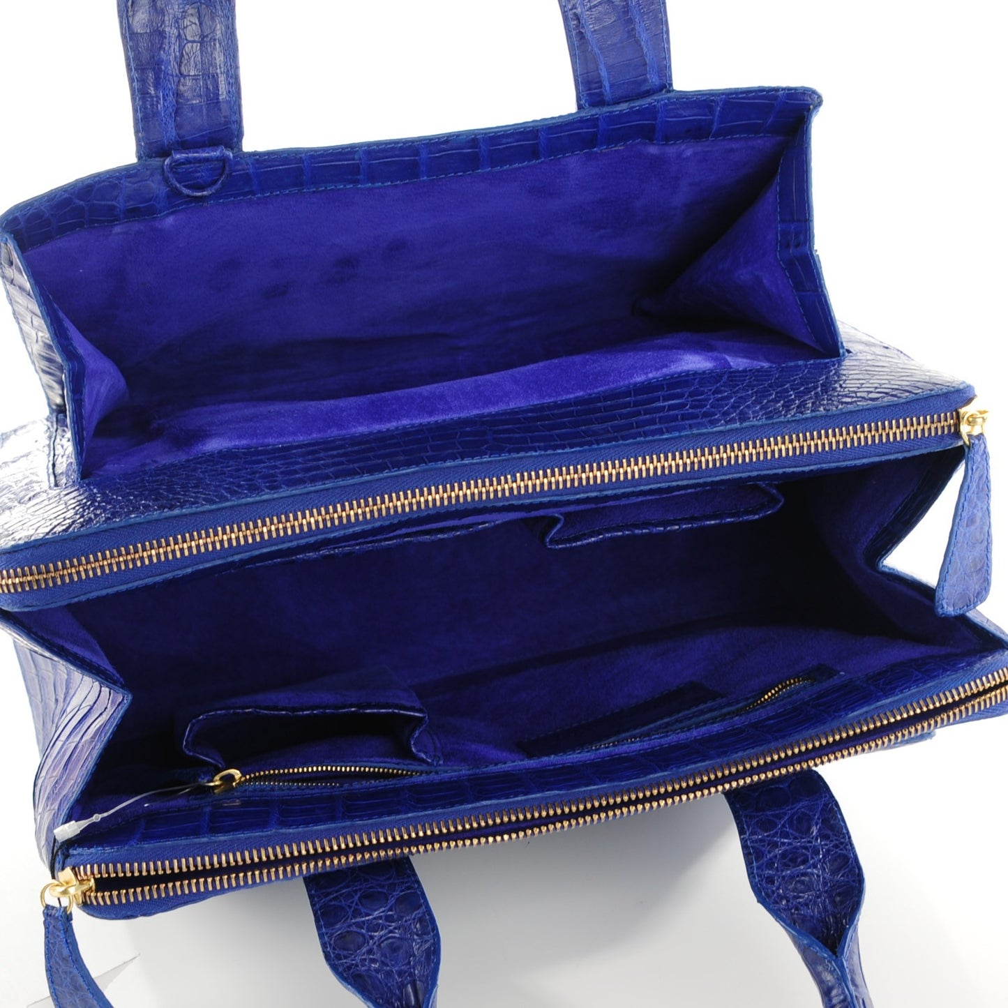 Crocodile Medium Zip Tote Cobalt
