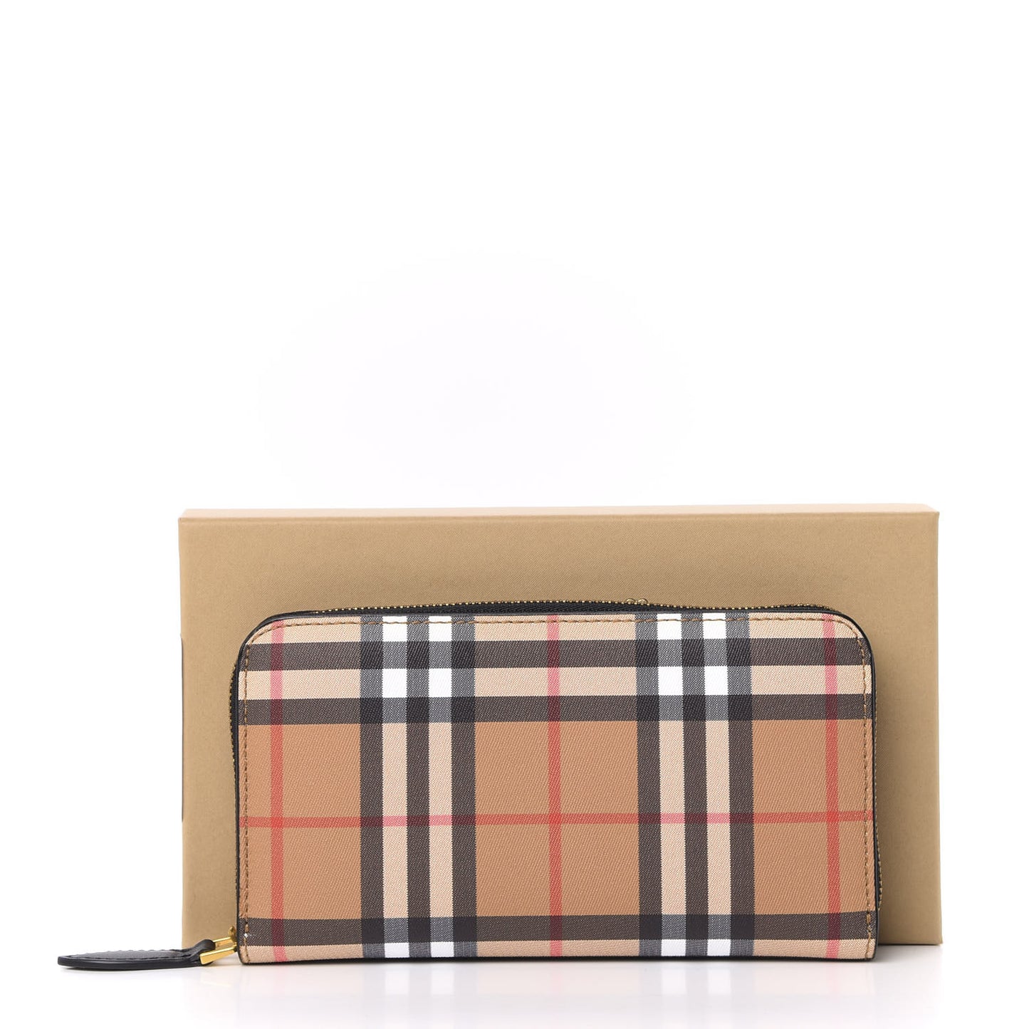 Vintage Check Elmore Zip Around Wallet Black