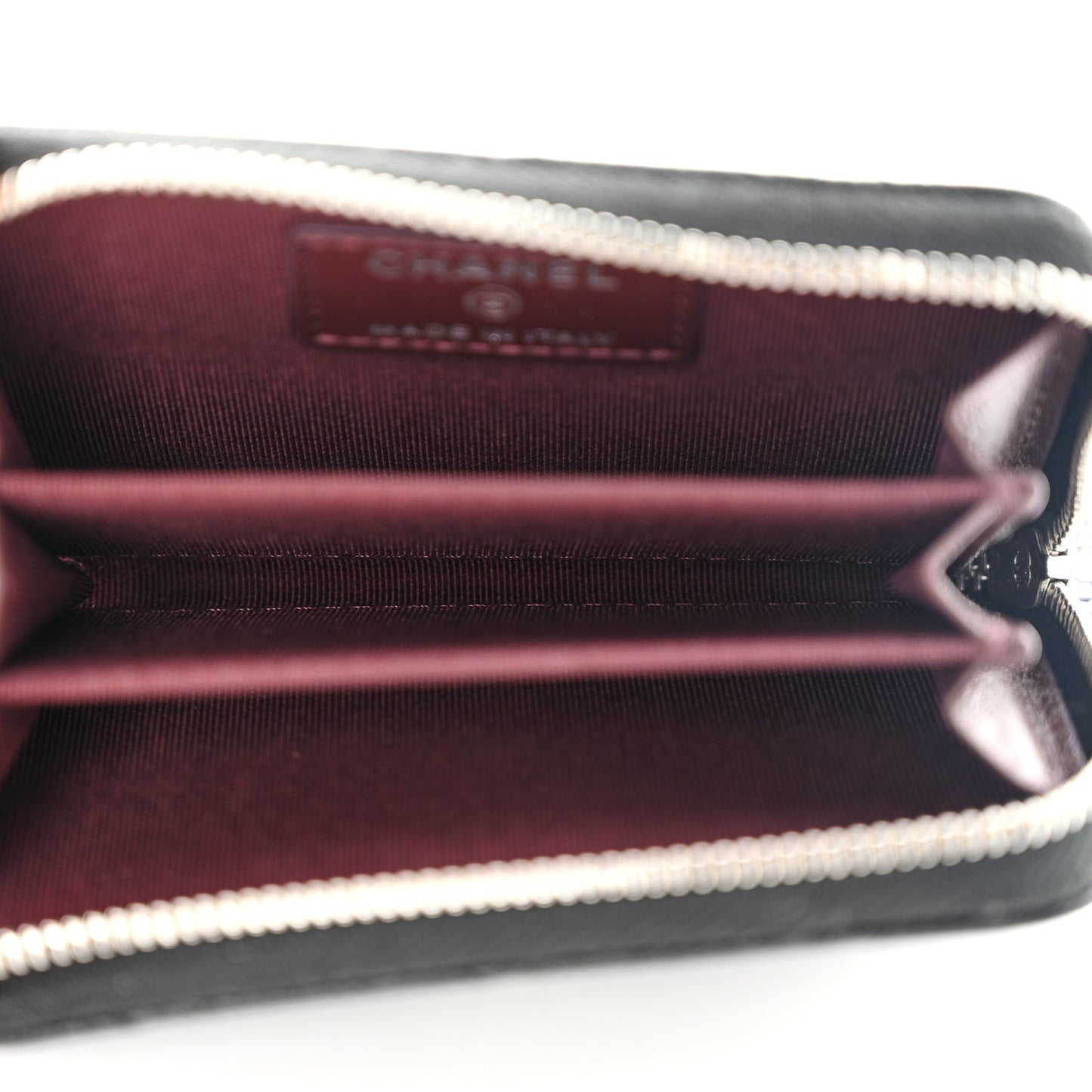 Caviar Quilted Classic Zipped Coin Purse Black