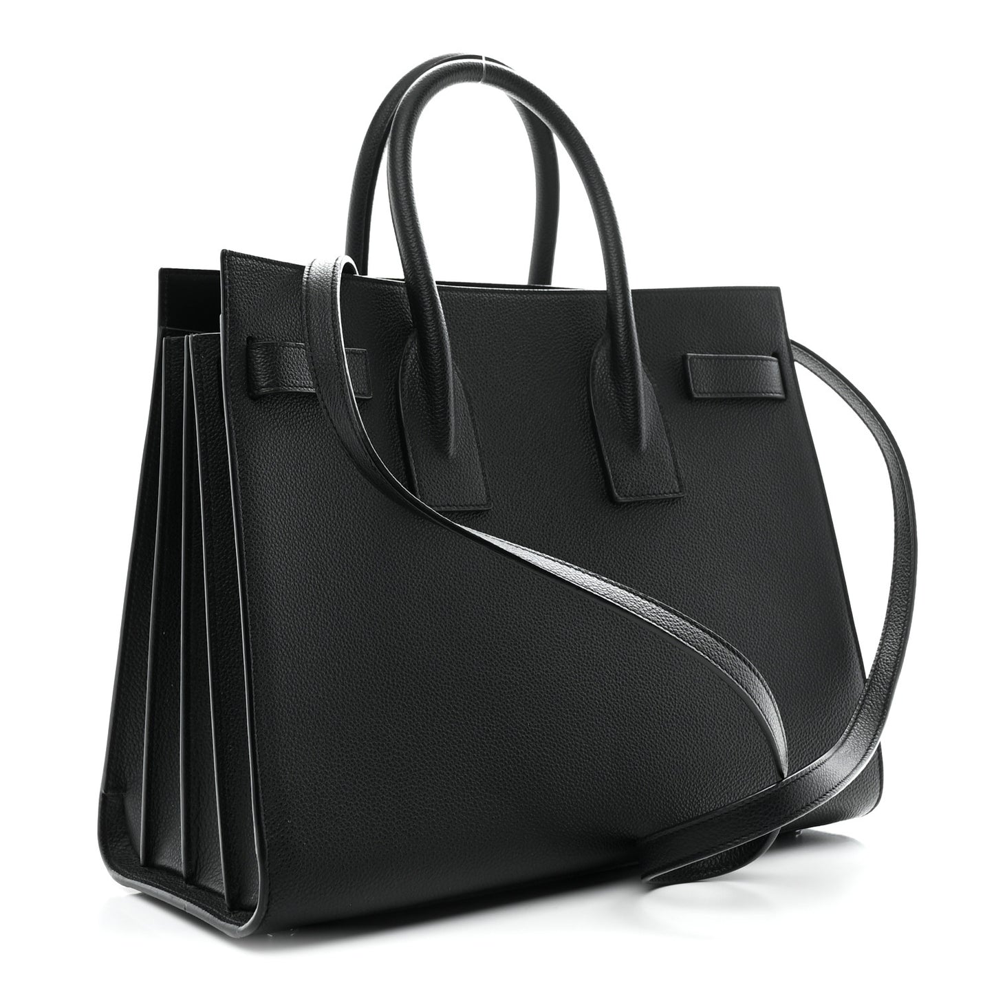 Grained Calfskin Small Sac De Jour Black