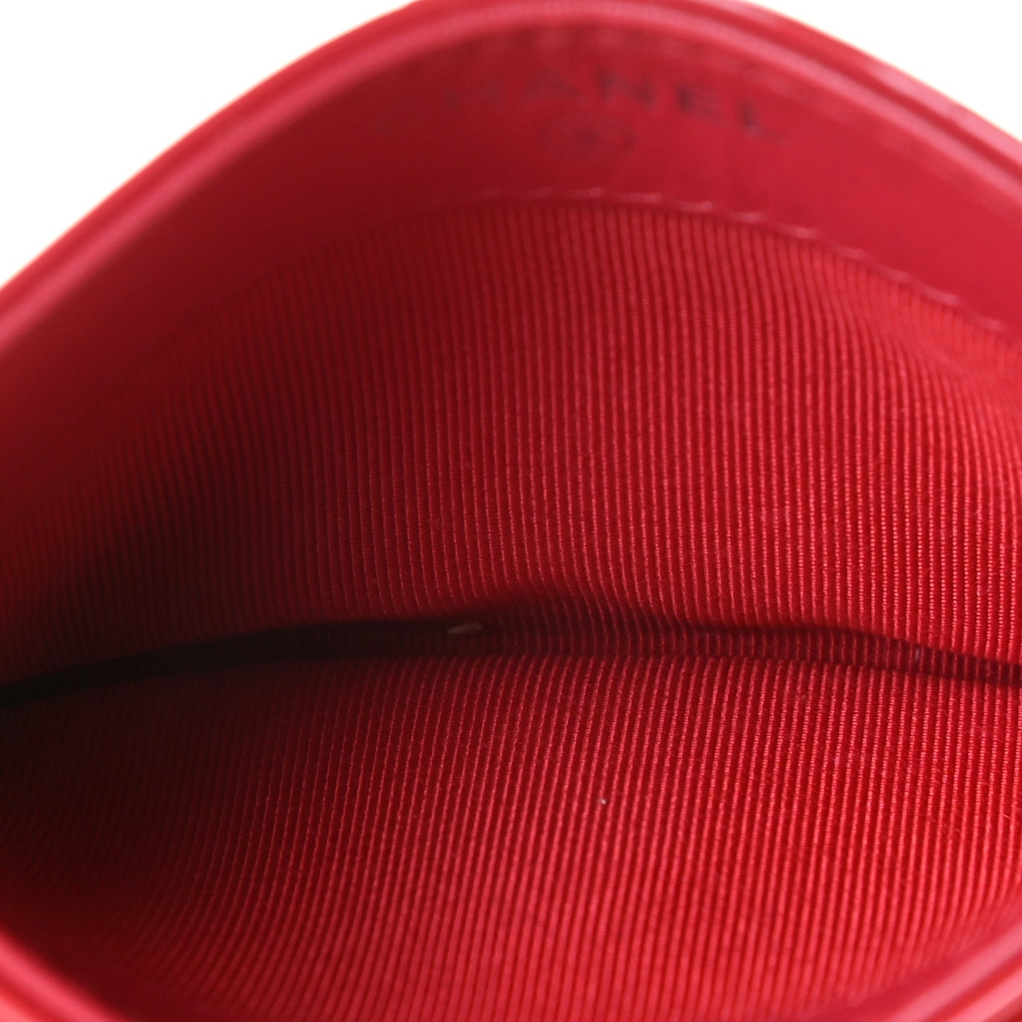 Patent Quilted Card Holder Red