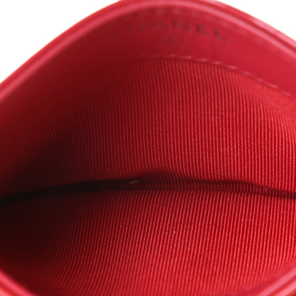 Chanel Patent Quilted Card Holder Red 7 of 8