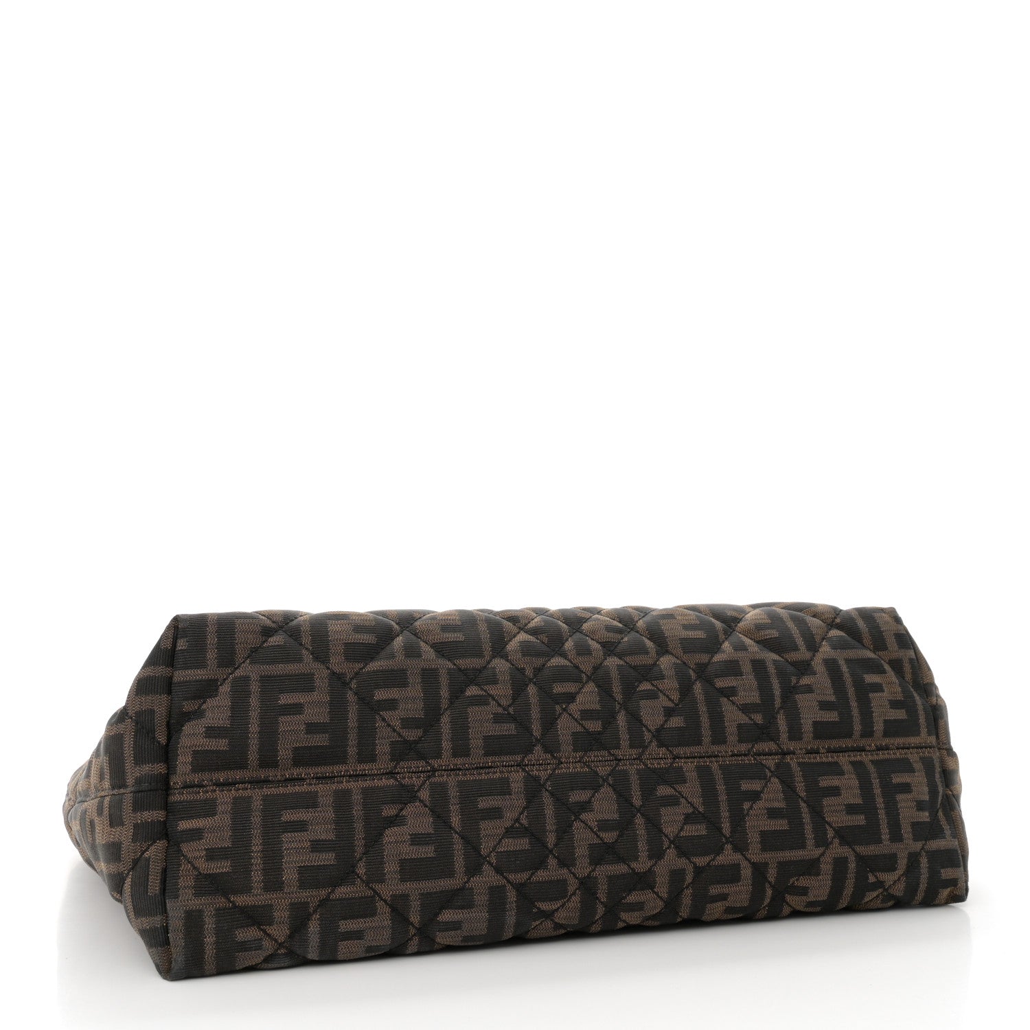 Fendi Zucca Quilted Medium Roll Tote Tobacco Black 4 of 12