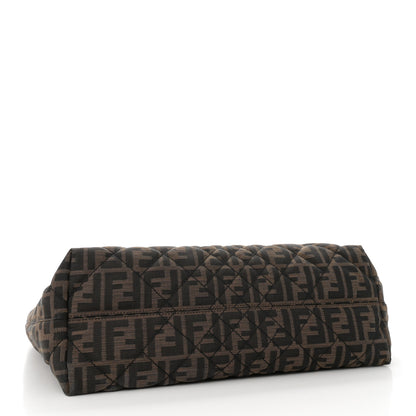 Fendi Zucca Quilted Medium Roll Tote Tobacco Black 4 of 12