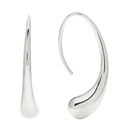 Tiffany Sterling Silver Elsa Peretti Teardrop Hoop Earrings 1 of 4