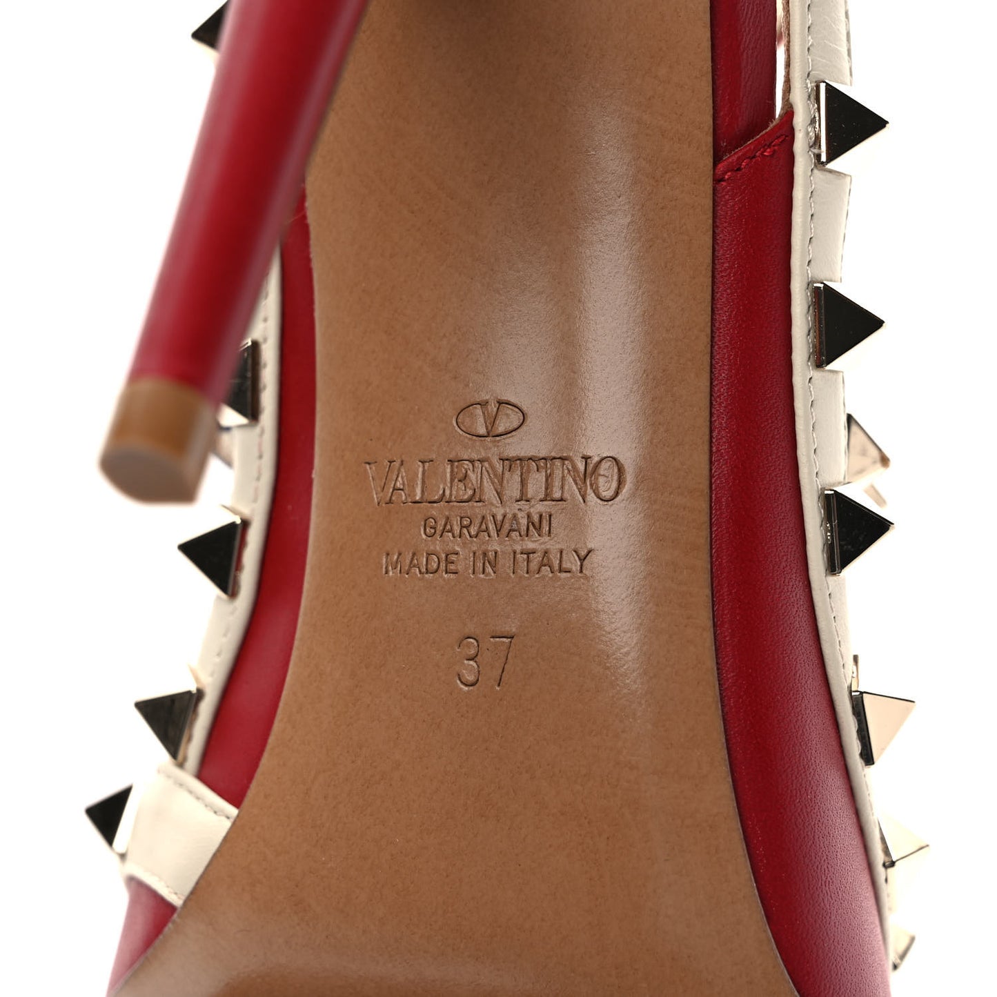 Nappa Rockstud Ankle Strap 100mm Pumps 37 Rosso Valentino Ivory Pure Blue