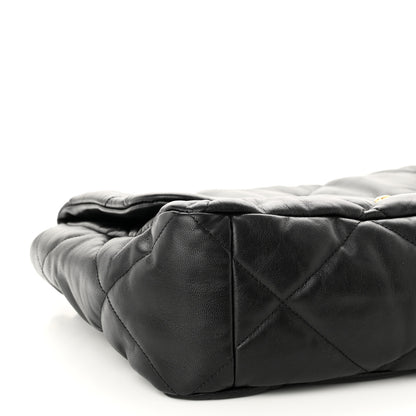 Chanel Lambskin Quilted Maxi Chanel 19 Flap Black 9 of 10