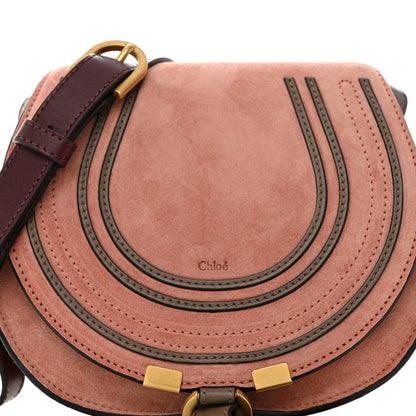 Chloe Suede Small Marcie Saddle Bag Canyon Rose 9 of 11