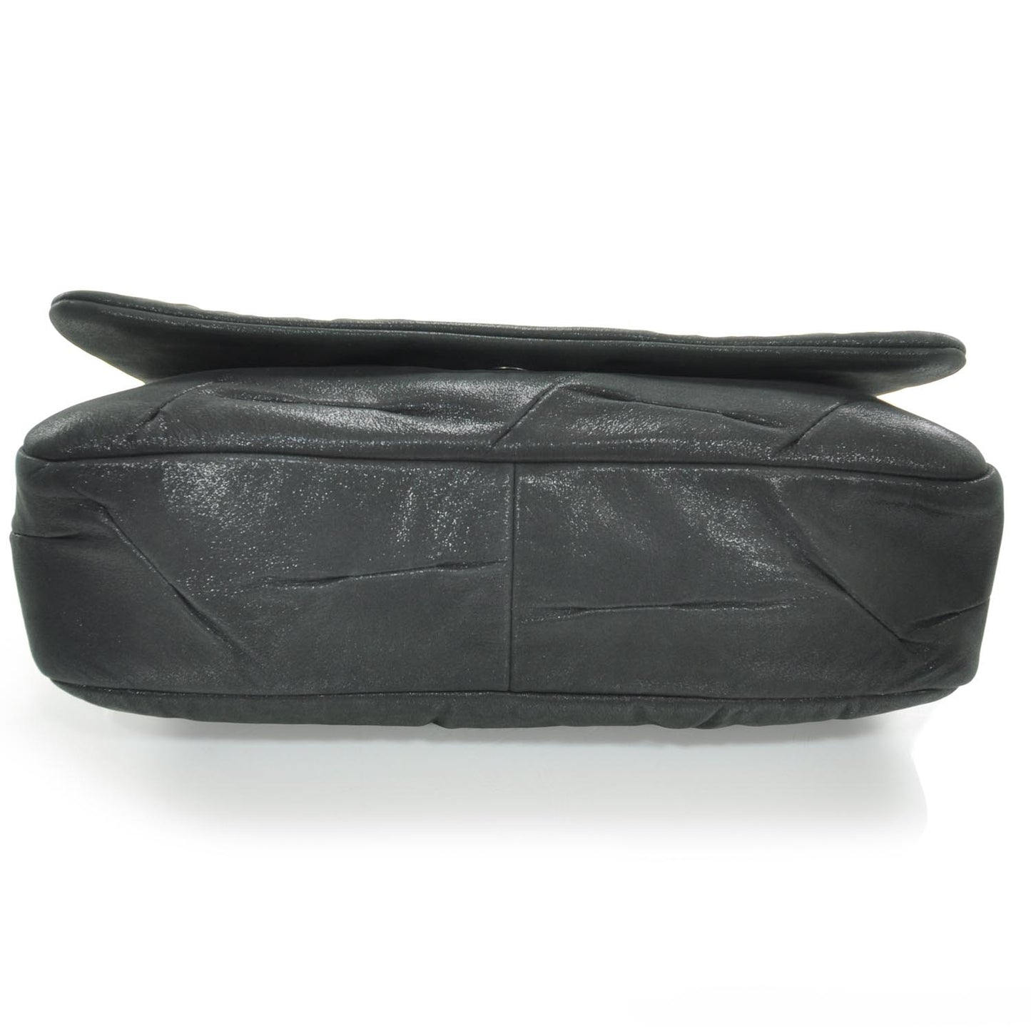 Iridescent Calfskin Glint Flap Black