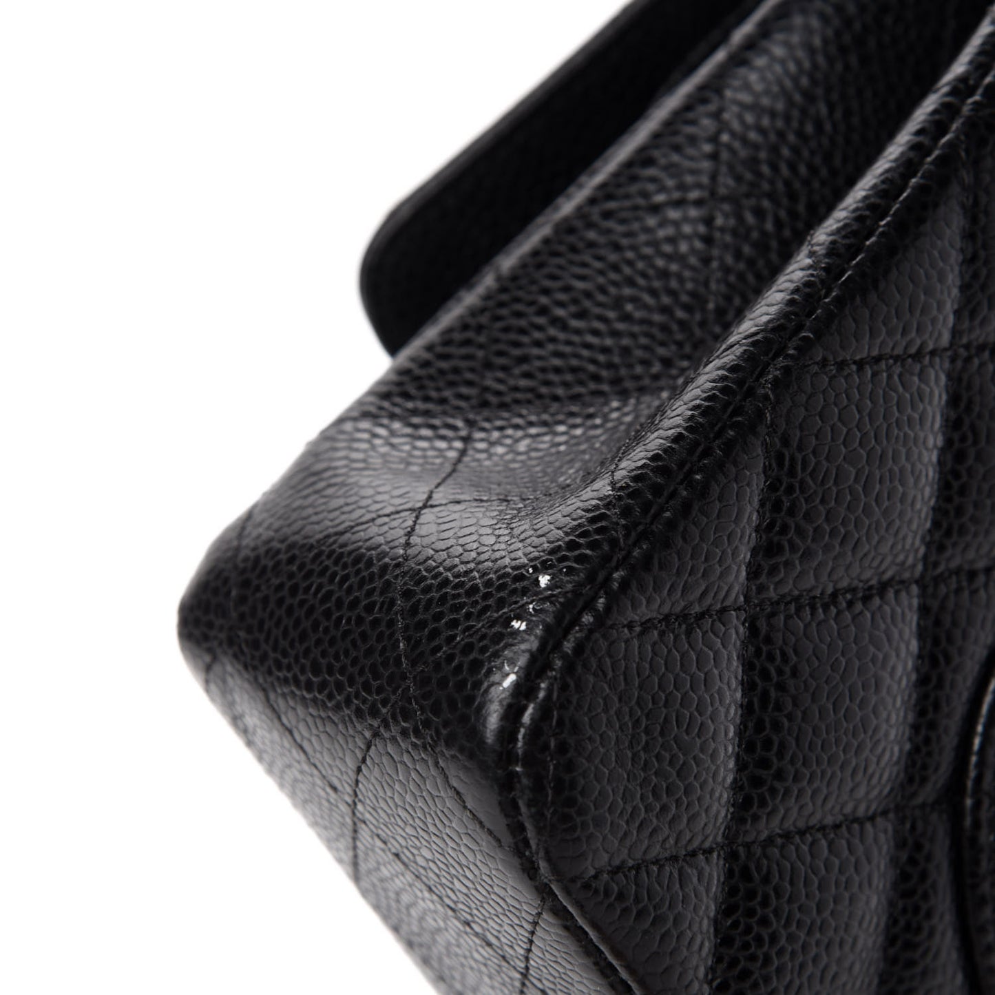 Caviar Quilted Medium Double Flap Black
