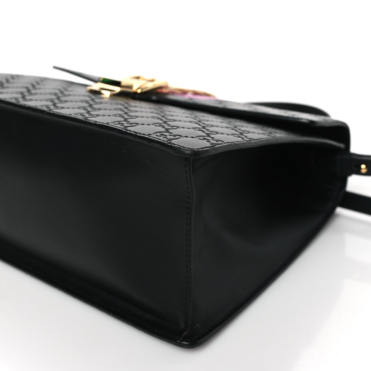 Guccissima Medium Sylvie Top Handle Bag Black Pink