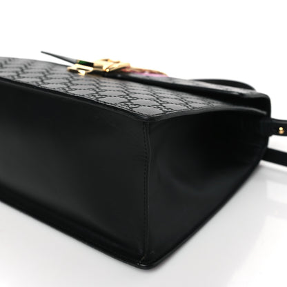 Gucci Guccissima Medium Sylvie Top Handle Bag Black Pink 9 of 9